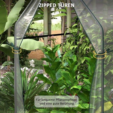 Steel garden bed with gloves, green, 125x47x40cm