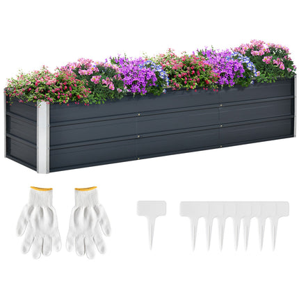 Steel XXL Raised Garden Bed Planter Box, 183x47x40 cm