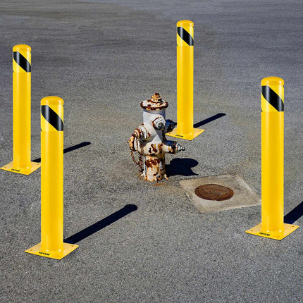 Steel Safety Bollard Post, 42 In, 5.5 In Dia, 2 Pack