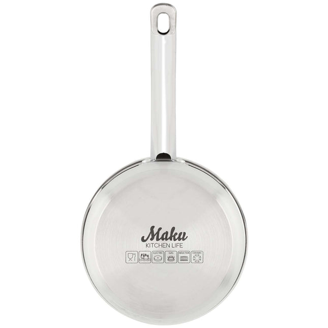 Steel Saucepan with Glass Lid, 1.5L Capacity