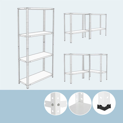 Steel Shelving Unit, 160 kg Capacity, Bolt-Together