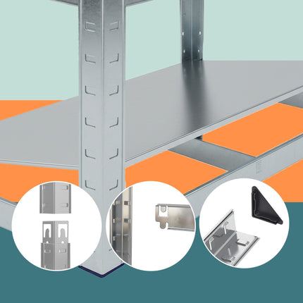 Steel Storage Rack, 160 kg Capacity, Galvanised Shelving
