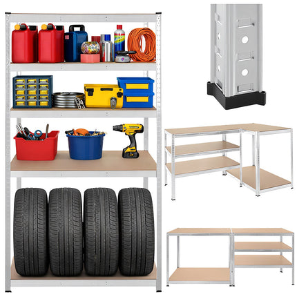 Steel Storage Rack, 5 Shelves, 180x100x60 cm, 1 Ton Capacity