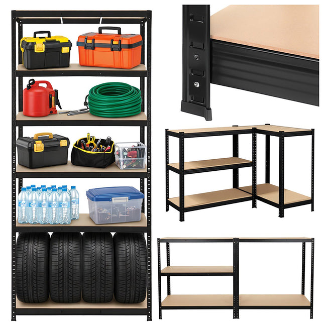 Steel Storage Rack, 5 Shelves, 220x100x45 cm, Black