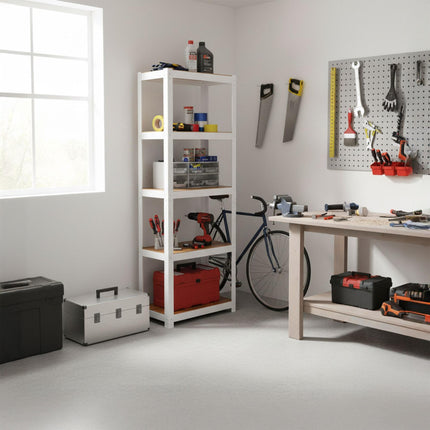 Steel Storage Rack, Heavy-Duty, 5 Adjustable Shelves