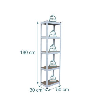 Steel Storage Rack, Heavy-Duty, 5 Adjustable Shelves