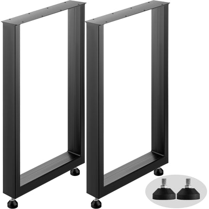 Steel Table Legs, Black, Set of 2, 28x23 In