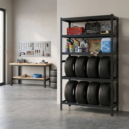 Steel Tire Rack, 3 Shelves – Adjustable Spacing