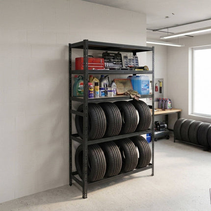 Steel Tire Rack, 3 Shelves – Adjustable Spacing