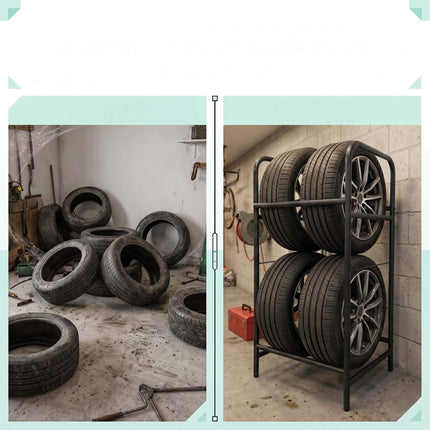 Steel Tire Rack – Garage Storage, Protective Feet