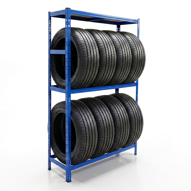 Steel Tire Rack With Adjustable Shelves, Easy Assembly