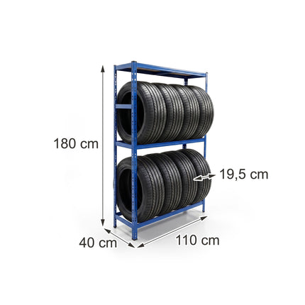 Steel Tire Rack With Adjustable Shelves, Easy Assembly