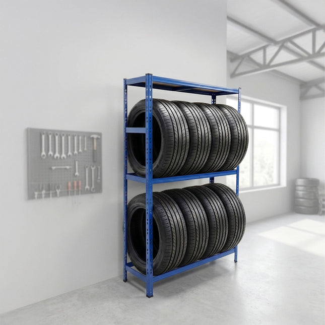 Steel Tire Rack With Adjustable Shelves, Easy Assembly
