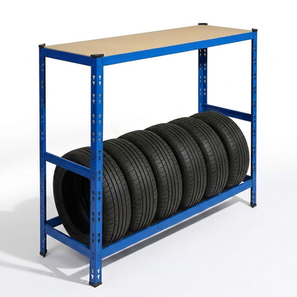 Steel Tire Rack With Adjustable Shelves For Garage