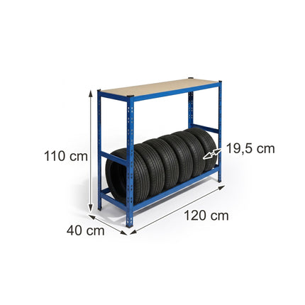 Steel Tire Rack With Adjustable Shelves For Garage