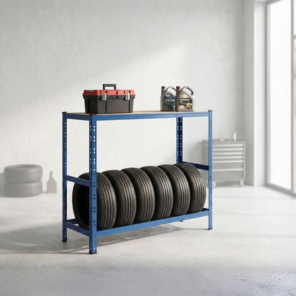 Steel Tire Rack With Adjustable Shelves For Garage