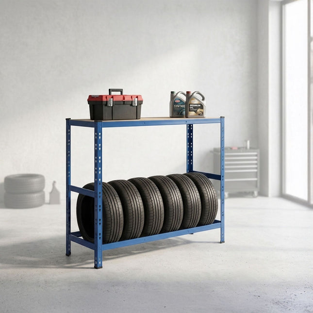 Steel Tire Rack With Adjustable Shelves For Garage