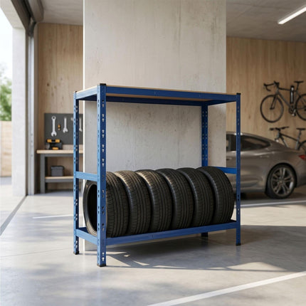 Steel Tire Rack With Adjustable Shelves For Garage