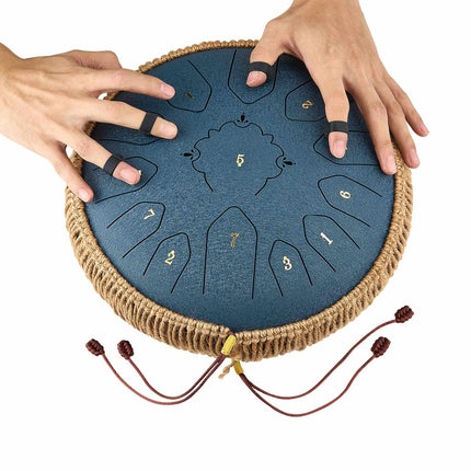 Steel Tongue Drum, 12-Inch 13-Note C Major, Mallets