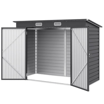 Steel tool shed with lock - UV protected, double door