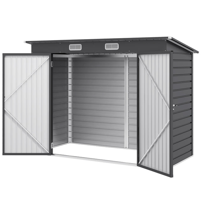 Steel tool shed with lock - UV protected, double door