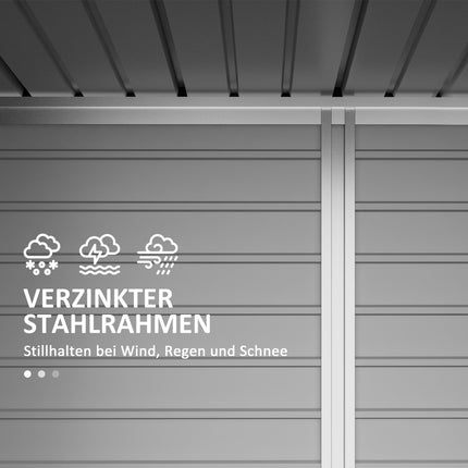 Steel tool shed with lock - UV protected, double door