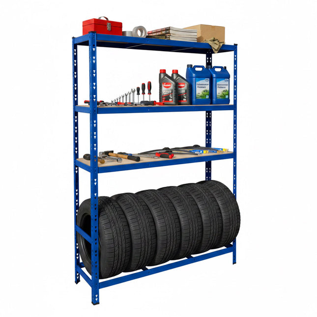 Steel Tyre Rack, 3 Shelves, Adjustable Shelf Spacing