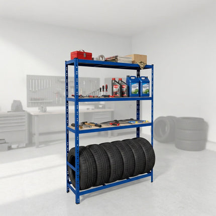 Steel Tyre Rack, 3 Shelves, Adjustable Shelf Spacing