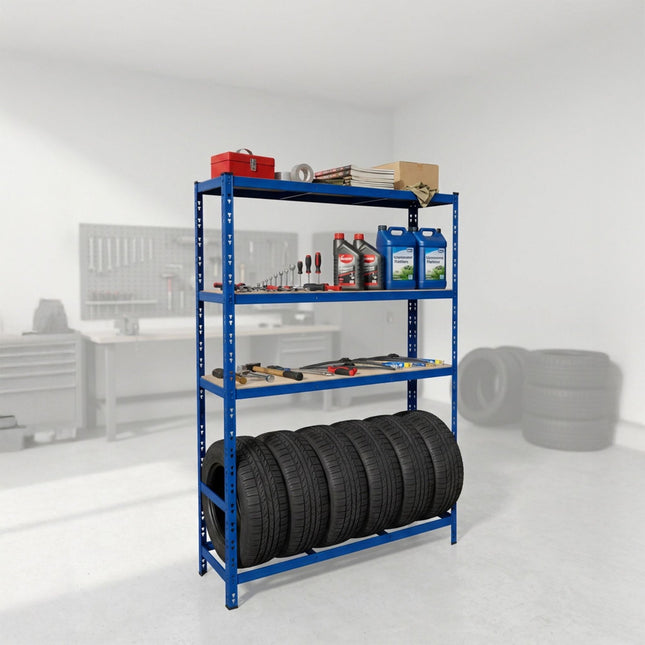 Steel Tyre Rack, 3 Shelves, Adjustable Shelf Spacing