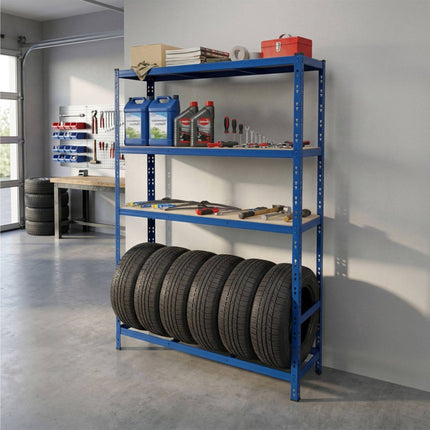 Steel Tyre Rack, 3 Shelves, Adjustable Shelf Spacing