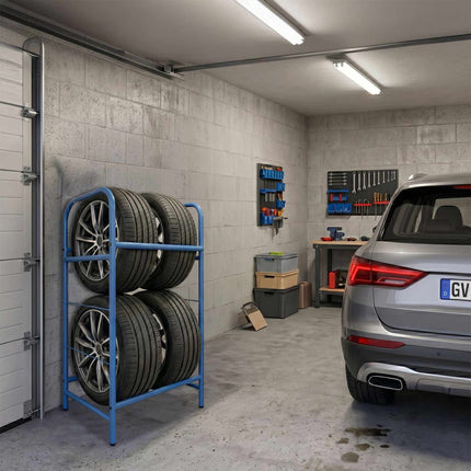 Steel Tyre Rack – Garage Storage, Holds 4 Tyres