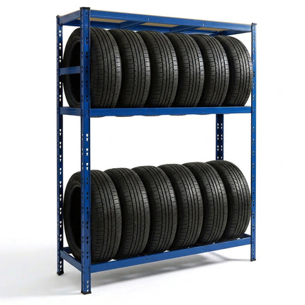 Steel Tyre Rack With Adjustable Shelves, Easy Assembly