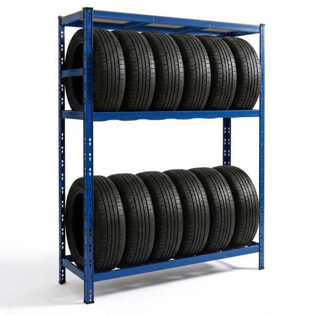Steel Tyre Rack With Adjustable Shelves, Easy Assembly