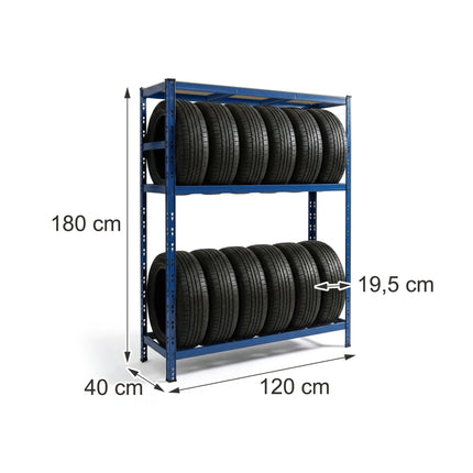 Steel Tyre Rack With Adjustable Shelves, Easy Assembly