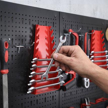 Steel Wall-Mounted Tool Pegboard With Hook Set