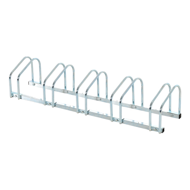 Steel bicycle rack - floor and wall mount, fits up to 6 bicycles