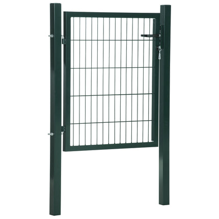 Steel garden gate with handle and lock, 97 x 150 cm, green