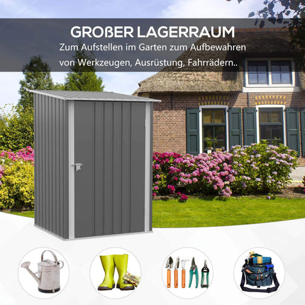 Lockable steel garden cabinet, Nice roof, 0.92 m², Grey