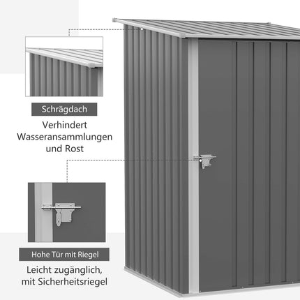 Lockable steel garden cabinet, Nice roof, 0.92 m², Grey