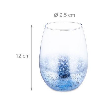 Stemless wine glasses set of 2 blue