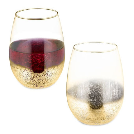 Stemless wine glasses set of 2 gold