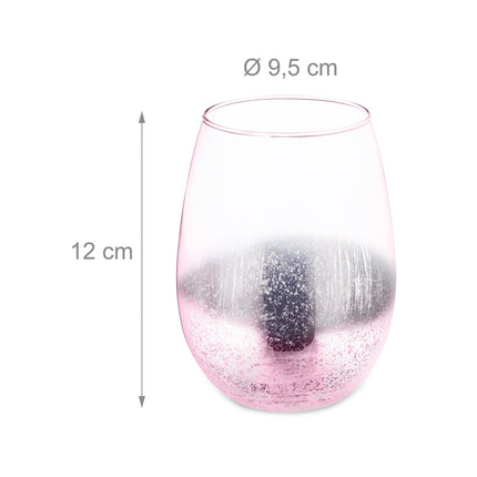 Stemless wine glasses set of 2 pink