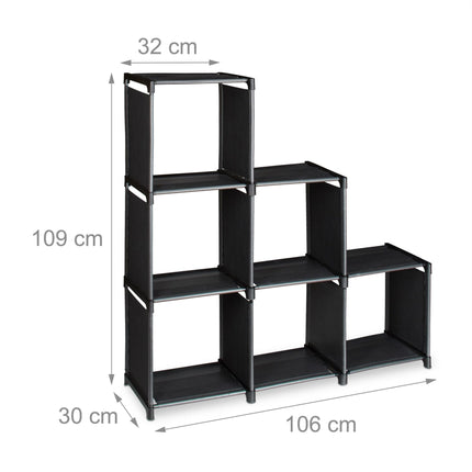 Step Shelf with 6 Compartments