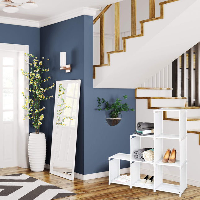 Step Shelf with 6 Compartments