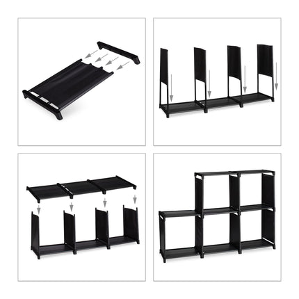 Step Shelf with 6 Compartments