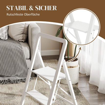 Folding step ladder, anti-slip, 3 steps, 150 kg capacity