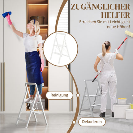 Folding step ladder, anti-slip, 3 steps, 150 kg capacity