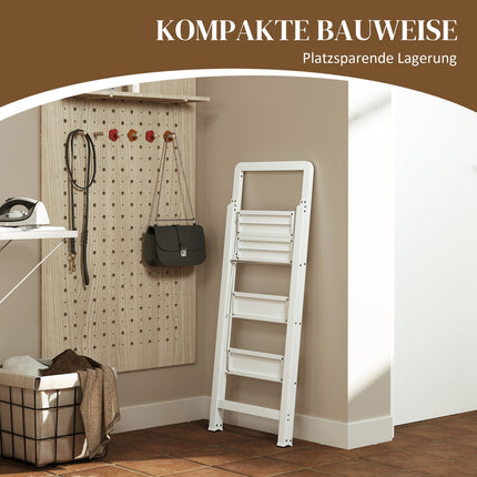 Folding aluminum stepladder, anti-slip, 150 kg capacity