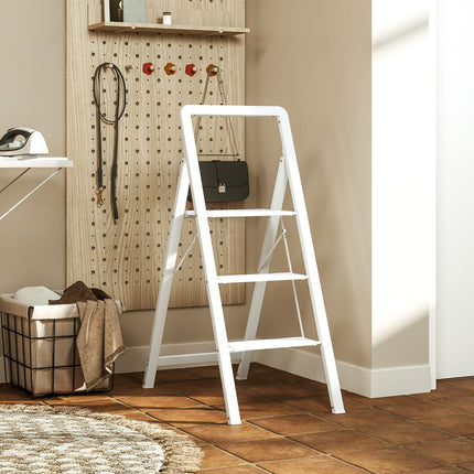 Folding aluminum stepladder, anti-slip, 150 kg capacity