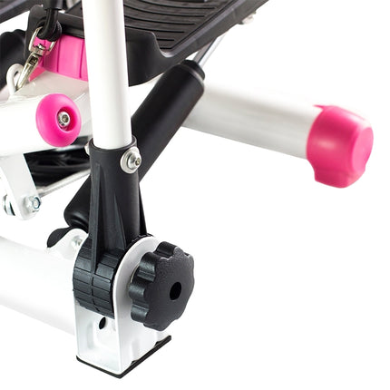 Stepper with Movable Arms and Ropes, Pink-White
